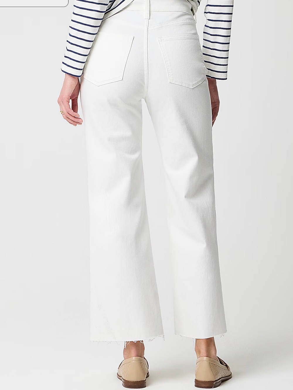 J. Crew Factory White Wide-Leg Crop Jeans in all day stretch - Picture 2 of 7